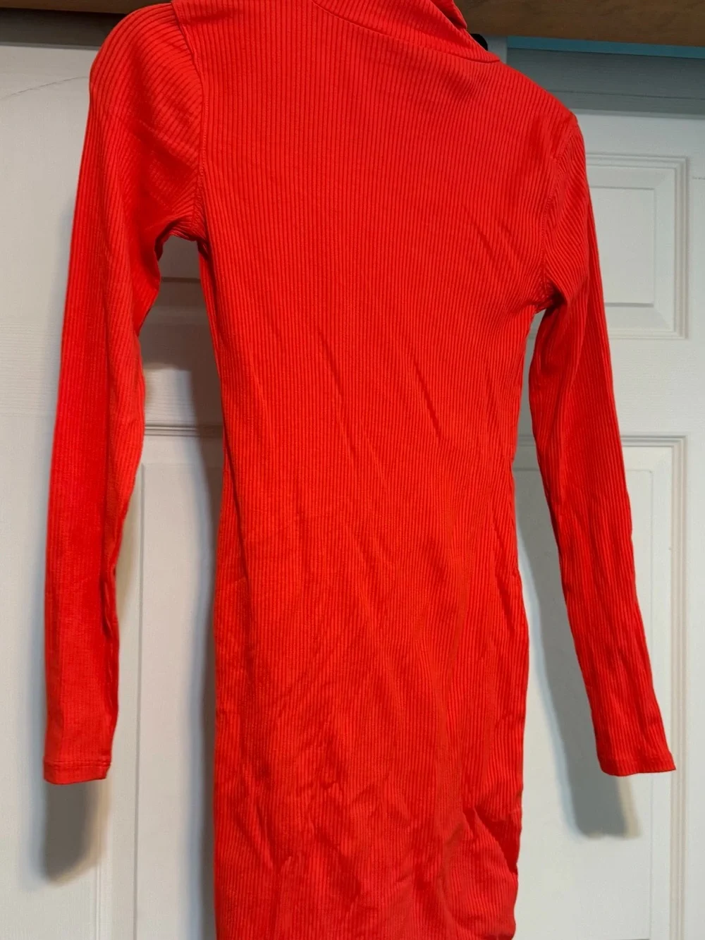 wild fable Bright Red Ribbed Turtleneck Dress